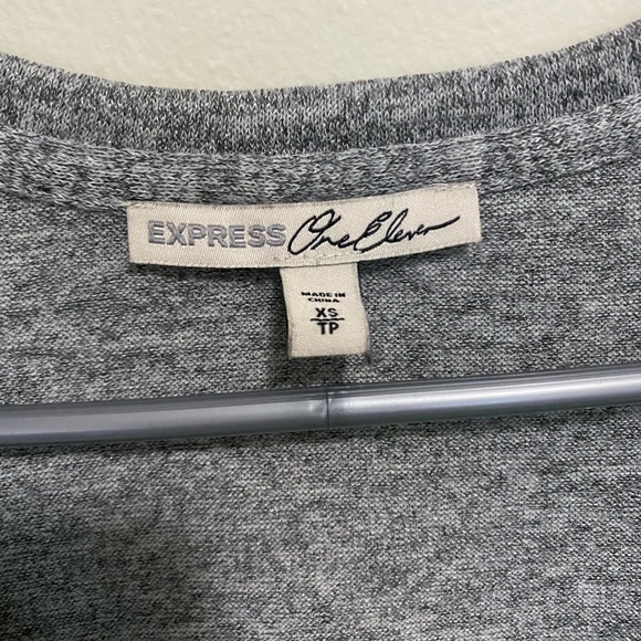 Express Grey Lightweight Short Sleeve Sweater - Picture 3 of 6